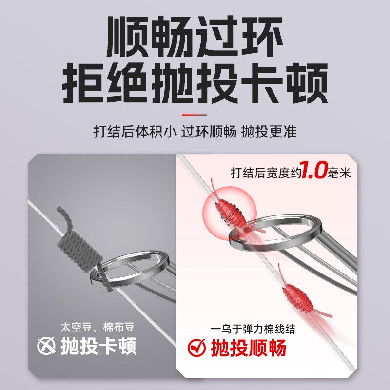 一乌于高b弹定位棉线结矶钓路滑矶竿远投滑漂专用弹力绳棉线节冰