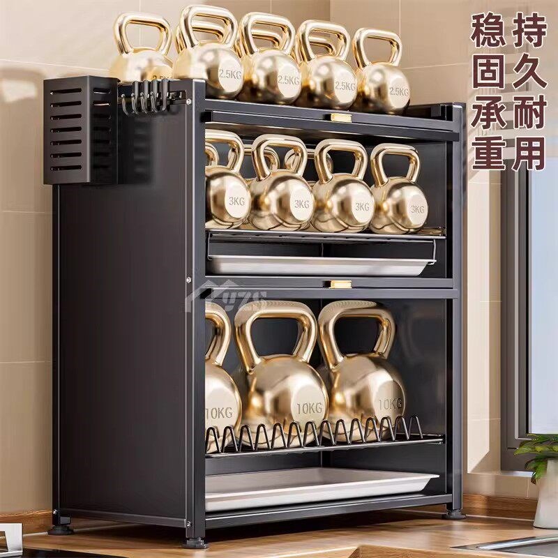 厨房碗碟置物架翻盖家用碗柜x台面防尘碗筷收纳盒多功能盘碗沥水
