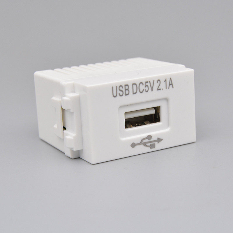 128型USBf电源模块220V插座5V变压安卓2.1A手机充电面板地插功能