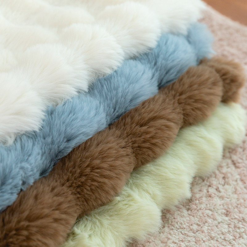 兔兔绒躺椅垫子秋冬季靠背一体摇椅垫F子通用加厚折叠椅子懒人椅