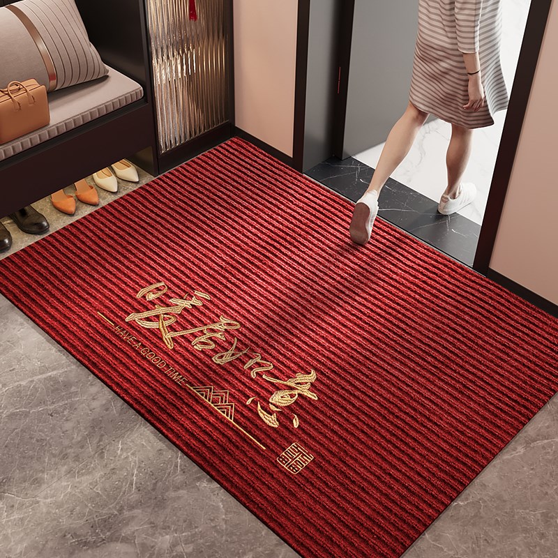 红色出入平安入户门m地垫玄关大门口进门防滑除尘耐磨脚垫可裁剪