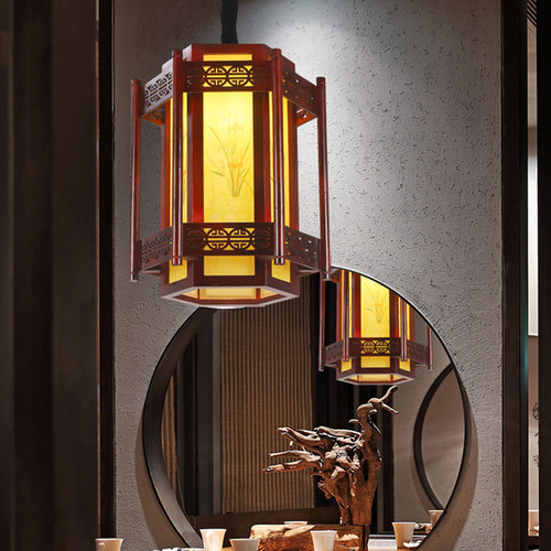 中式仿古实木户外走n廊广告装饰灯笼火锅饭店茶楼古风建筑古典吊