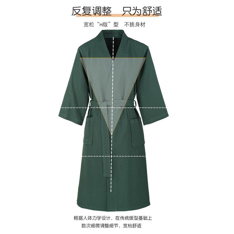 女睡袍夏季酒店浴k袍纯棉吸水春季长袖2024新款男四季通用情侣浴