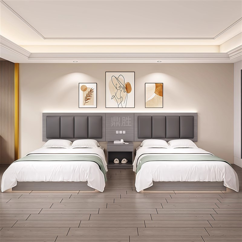 酒店床双b人床标间床定制民宿公寓宾馆快捷旅馆客房家俱全套生产