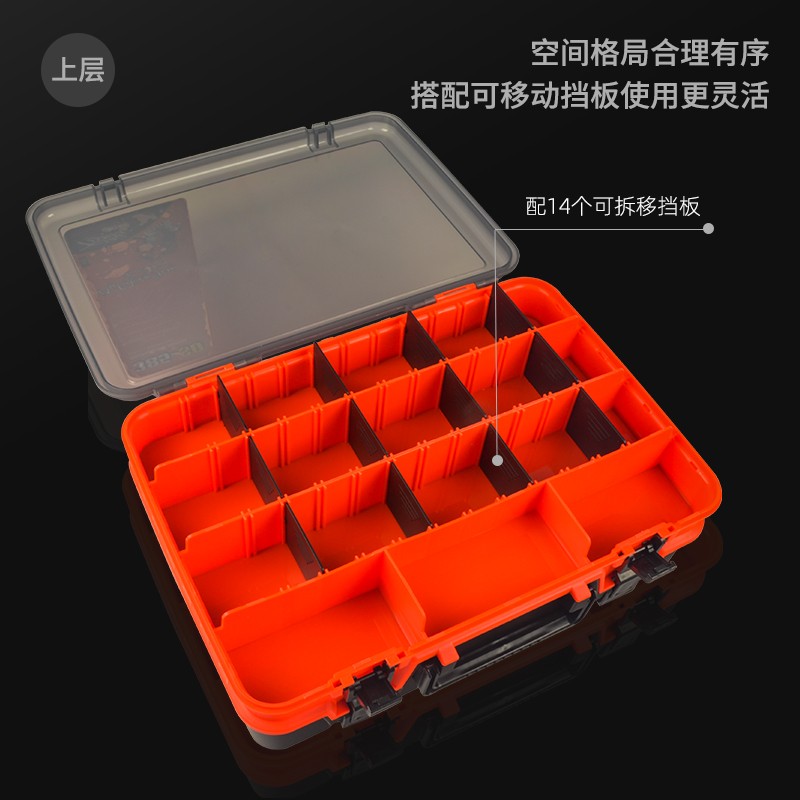 大号手提路亚饵盒多功能双层大工具箱渔具K全套收纳便携垂钓配件