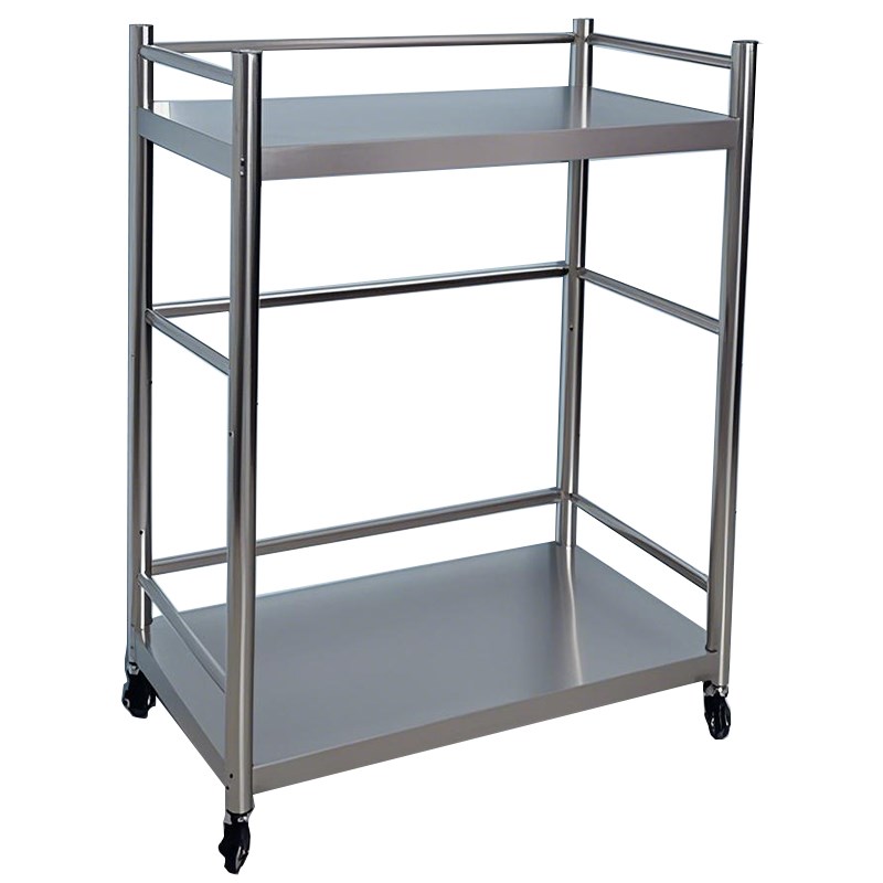 不锈钢带轮架f子双层可移动厨房用品杂物调料收纳架推拉放桶装水