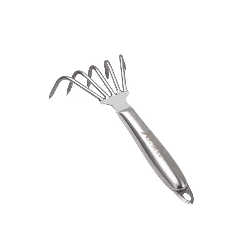 不锈钢耙子园艺小钉耙翻土神器扒草工具农K用种菜小农具铁爬子除