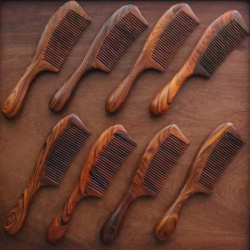 微凹黄檀国标红木梳子顺发檀木木梳木性稳定纹理漂亮