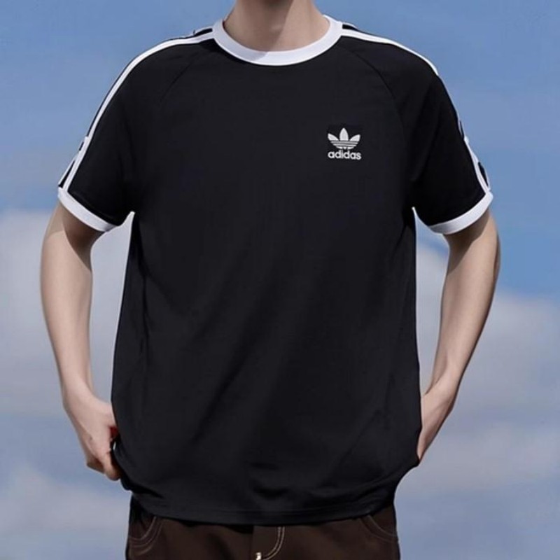 滔搏adidas阿迪三叶草男子宽松时尚百搭针织短袖运动T恤KB2459