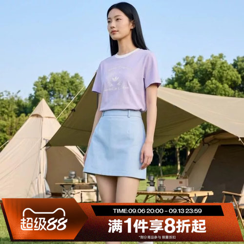滔搏adidas阿迪达斯三叶草女子运动舒适休闲短袖T恤KY5735