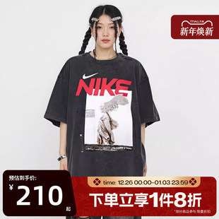 060 休闲图案印花宽松运动T恤HF6292 滔搏NIKE耐克女子夏季 新款