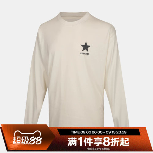 滔搏converse匡威男子运动舒适休闲长袖T恤UCK060-W2Y