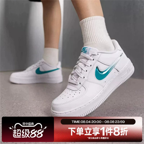 滔搏NIKE耐克大童AIR FORCE 1 JES (GS)运动休闲鞋IR0595-100