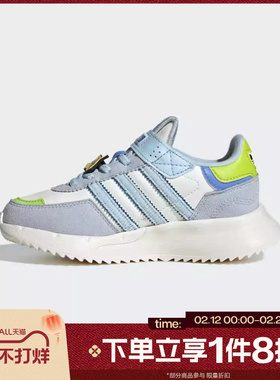 滔搏adidas阿迪达斯三叶草小童RETROPY F2魔术贴运动休闲鞋JS2472