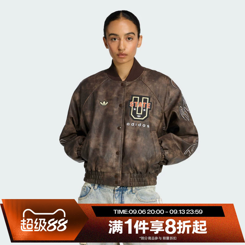 滔搏adidas阿迪达斯三叶草女子复古运动休闲棉服外套KF2307