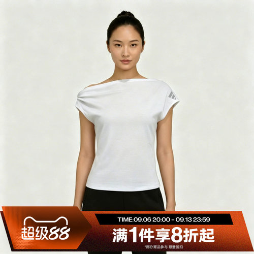 滔搏adidas阿迪达斯女子运动休闲舒适短袖T恤LC8657