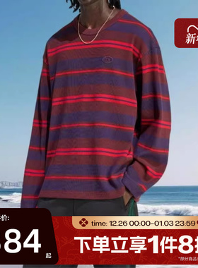 滔搏adidas阿迪达斯三叶草男子条纹宽松运动休闲长袖T袖KS6847