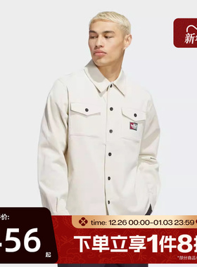 滔搏adidas阿迪达斯三叶草男子开襟灯芯绒运动长袖衬衫JX5443