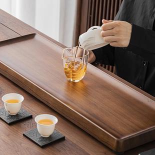 简约轻奢茶胡桃木干泡盘小大号台整块加厚木功夫泡茶水桌面胡桃木