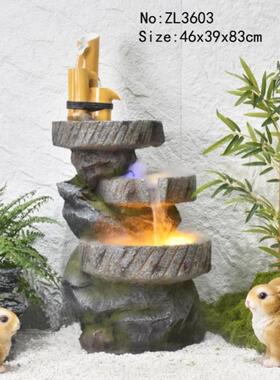 中式假山流布水阳台庭院摆件喷泉花下园置室内外楼景梯景观HJY造
