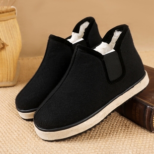 冬季老头鞋羊毛毡子大棉鞋加厚保暖隔凉防滑中老年男女鞋东北棉鞋