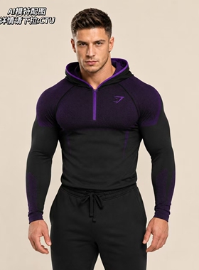ctu gymshark2026年夏季爆款onyx肌肉男女显身材高克重v5连帽帽衫