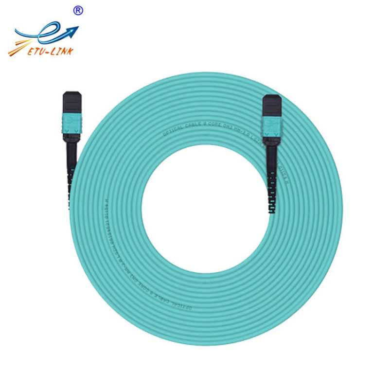 ETU-LINK 16芯MPO-MPO母头OM3多模光纤跳线 极性B  LSZH 1m