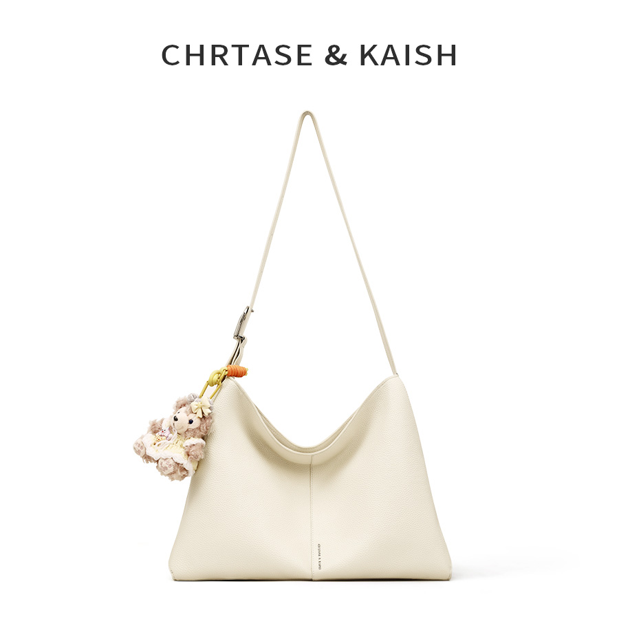 CHRTASE&KAISH腋下托特包新款女单肩包轻奢白色hobo包牛皮斜挎包
