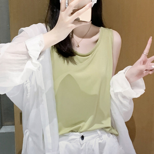 【两件装】百搭纯色夏季极简风打底宽松型慵懒风薄款工字背心吊带