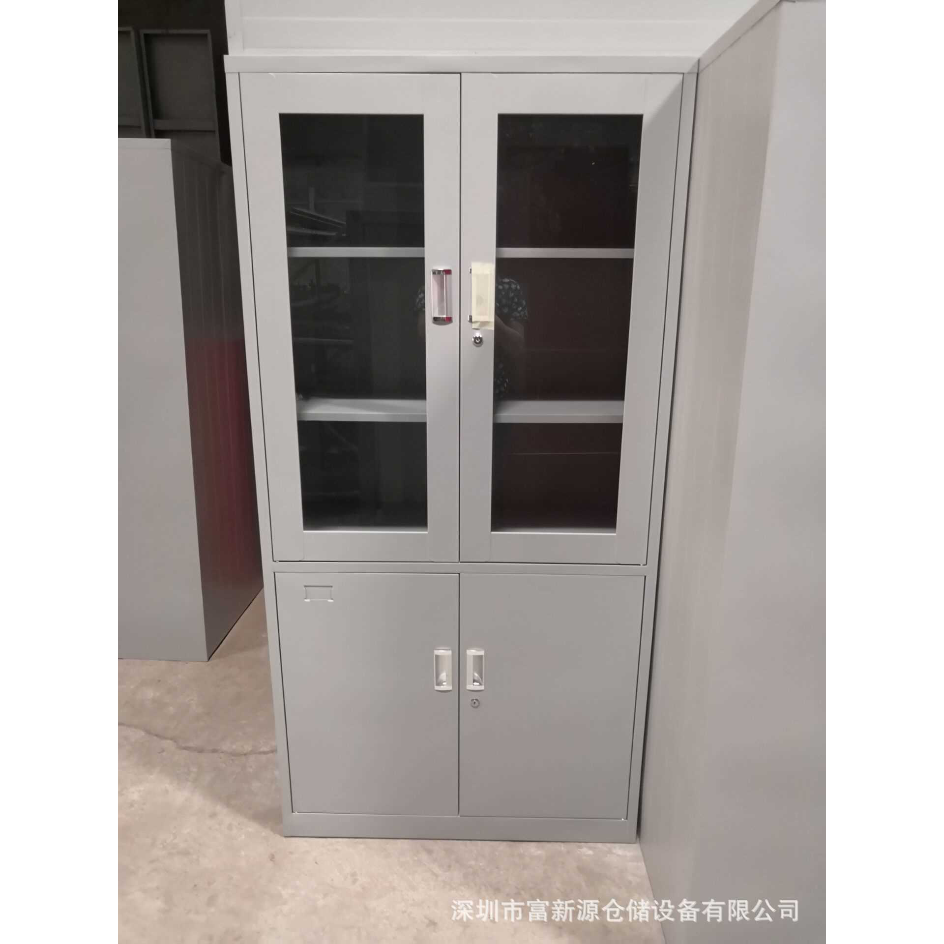 铁皮文件存放柜生产厂家 玻璃门文件柜铁皮图片 对开门文件柜价格