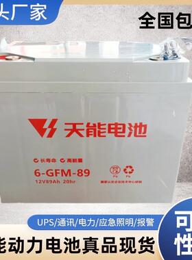 天能石墨烯6-GFM-89AH叉车三轮篷车专用免维护蓄电池12V89AH全新