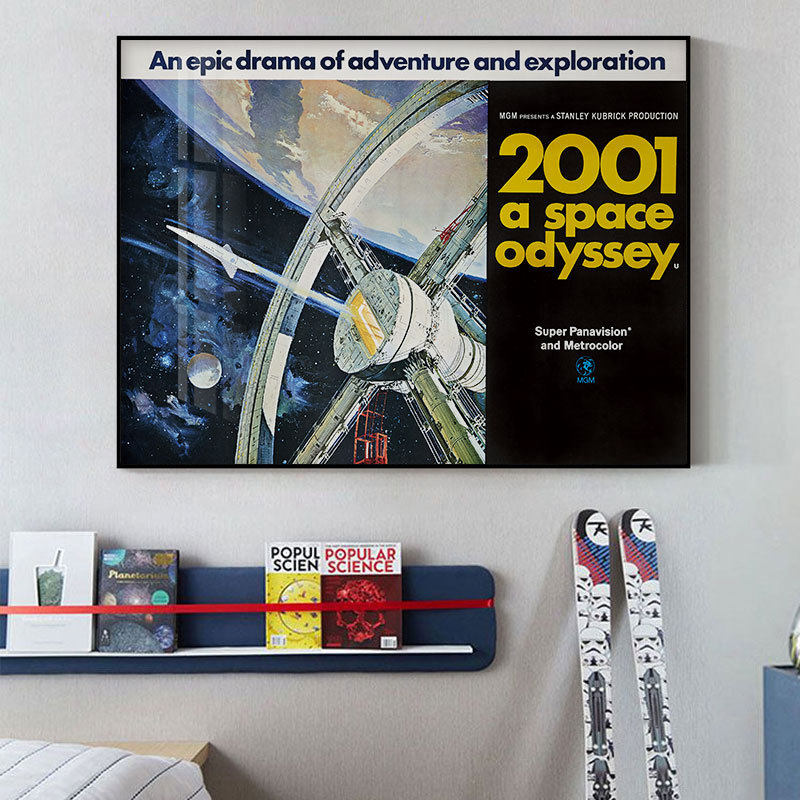 2001太空漫游 科幻电影复古海报 装饰画 客厅卧室背景墙 挂画壁画