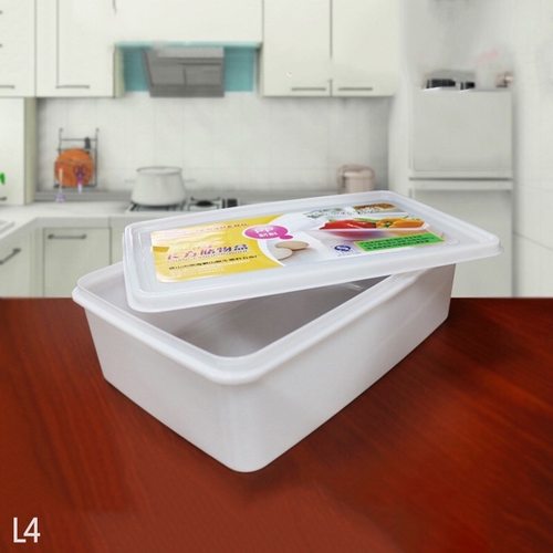 L4塑料保鲜盒 长方形透明冰箱食物收纳盒 PP食品级保鲜盒 密封盒