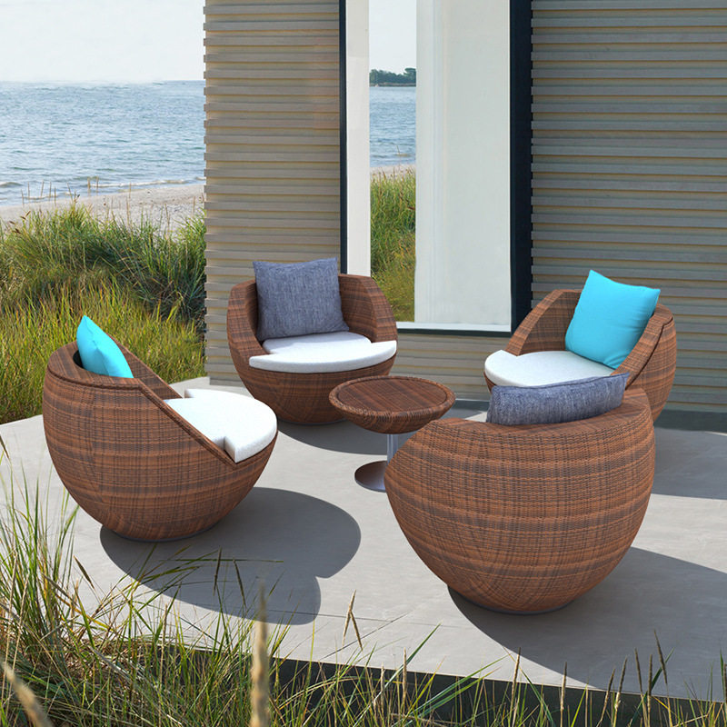 北欧创意休闲藤编沙发桌椅茶几五件套庭院露台阳台客厅户外藤椅,住宅家具,户外沙发,淘宝优惠券,粉丝福利购,淘宝优惠卷