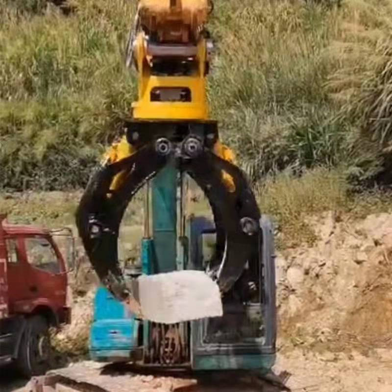 行走轮式挖机改装抓木器 徐工80钩机液压双缸抓夹器