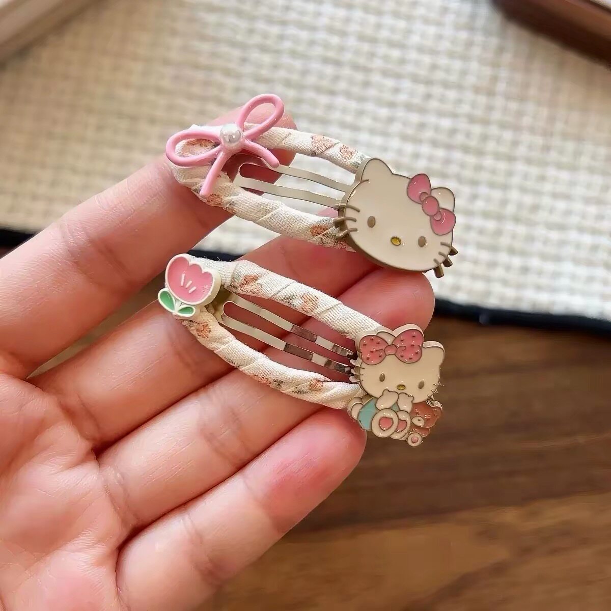 宝宝猫咪发饰珍珠蝴蝶结发夹儿童发卡不伤发婴儿头饰女童对夹bb夹