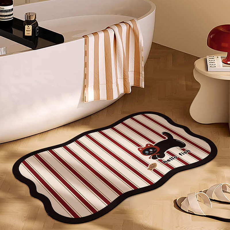 浴室地垫卫生间门口吸水防滑脚垫家用卡通硅藻泥速干地毯卫浴垫子