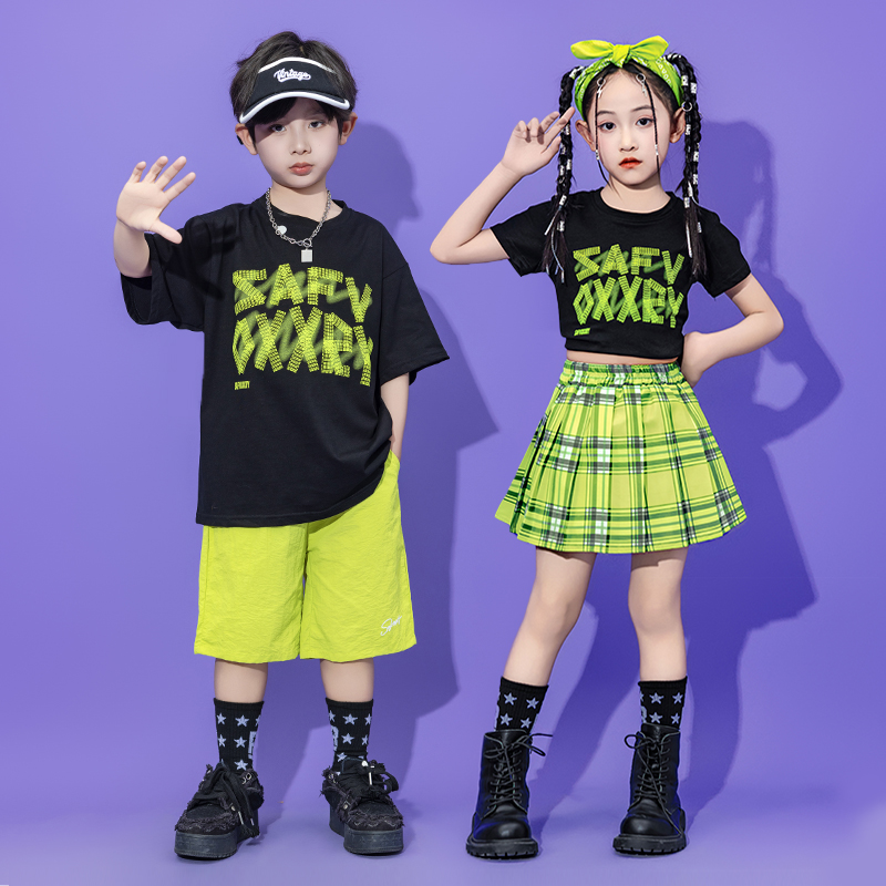 六一儿童演出服啦啦队小学生运动会开幕式服装黑色班服幼儿园舞蹈