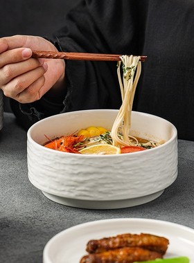 泡面碗带盖陶瓷汤碗家用面条碗个人专用分餐碗高级感宿舍学生餐具