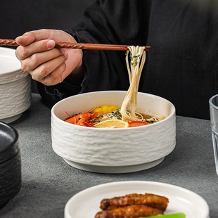 泡面碗带盖陶瓷汤碗家用面条碗个人专用分餐碗高级感宿舍学生餐具