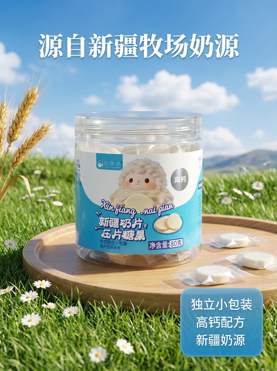 新疆奶片奶贝独立小包装图片