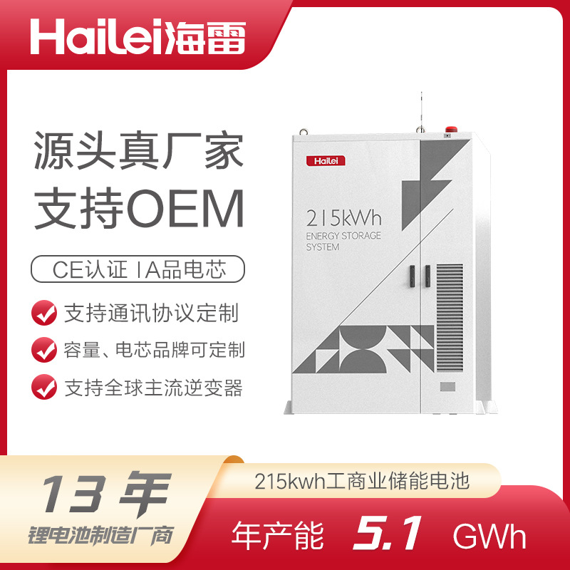 215kWh工商业储能系统电站高压离网光伏发电磷酸铁锂储能电池柜