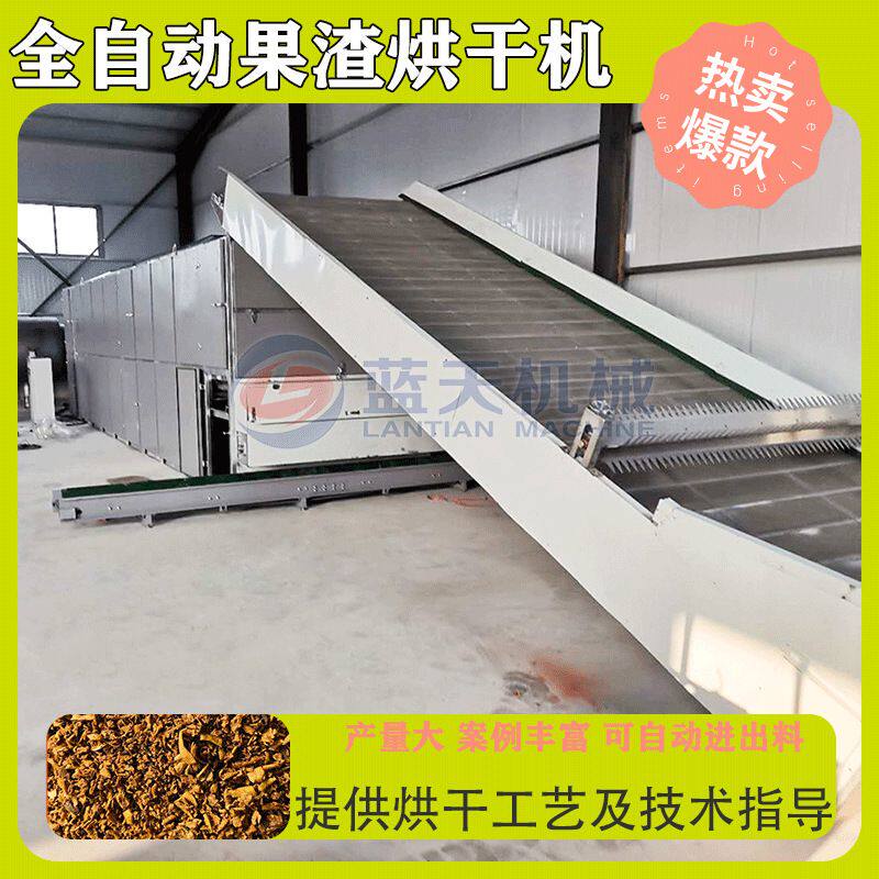 大型水果渣烘干机 甘蔗苹果皮碎渣脱水烘干设备 全自动果渣烘干机