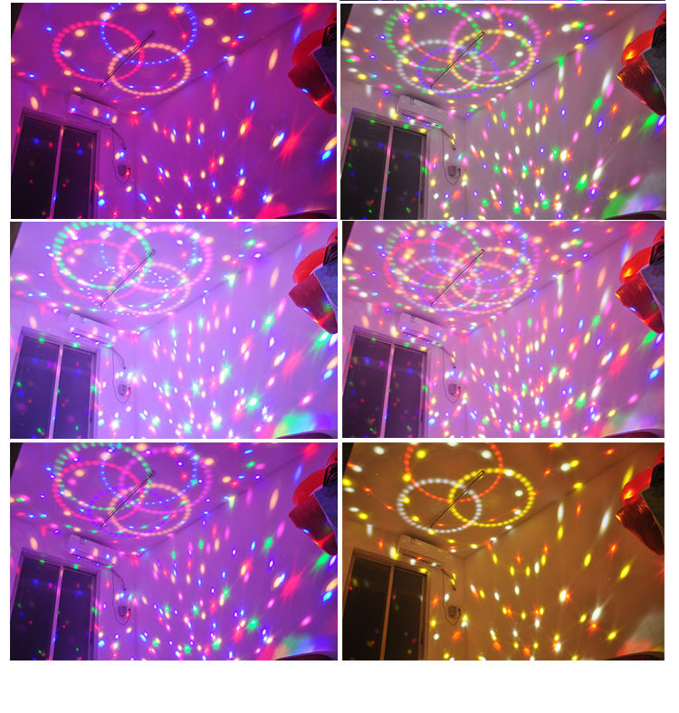 舞台灯光酒吧灯宿舍蹦迪灯水晶魔球旋转七彩灯房间ktv闪光灯家用