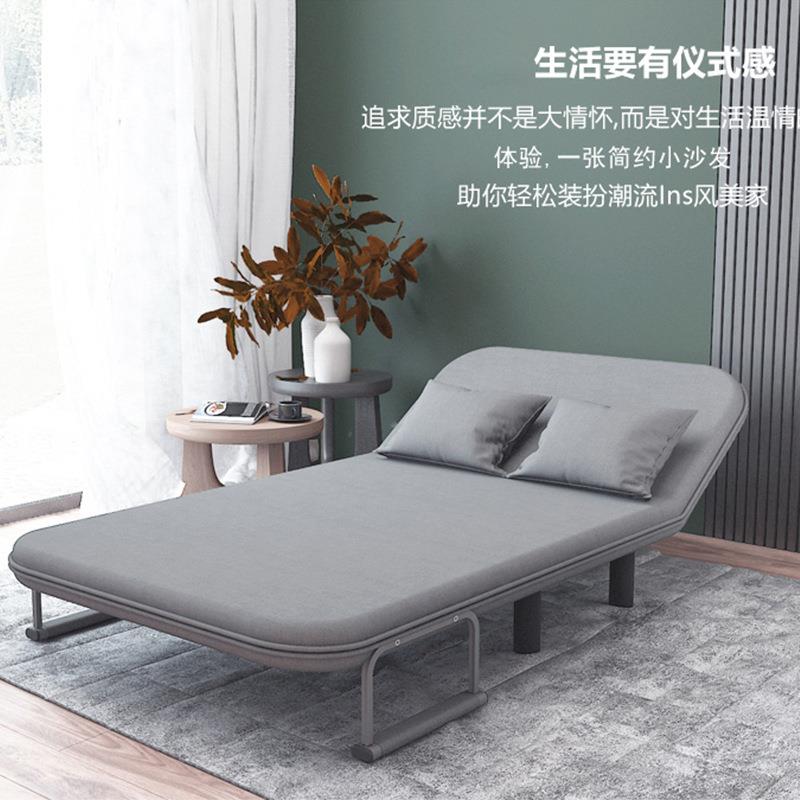 布艺折叠沙发床小型户带扶手两用折铁沙发单人双人简易叠WIZ沙发
