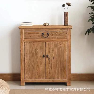 老榆木餐FYU多边柜客厅靠墙一家体高柜用功能储物柜水柜新茶中式