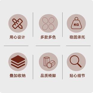 易5小户型塑料靠背椅叠网红简202奶油子家用BJE椅子可放休闲 新款
