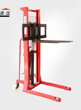 厂家供应手推升降叉车装卸搬运升高车C型钢2吨吨手动液压堆高车