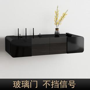 饰置物架 wifi机顶盒路由器收纳盒免打孔墙上电视柜电线插座遮挡装