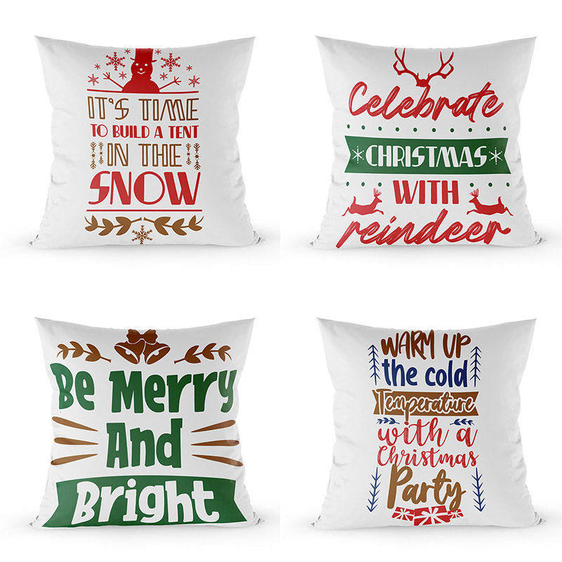 节日礼品来图定制圣诞抱枕套字母简约沙发靠枕套跨境亚马逊,居家布艺,靠垫/抱枕,淘宝优惠券,粉丝福利购,淘宝优惠卷